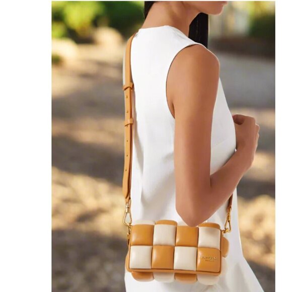 Kate Spade Boxxy East-West Crossbody Bag Bare Leather Colorblock Small Purse - Picture 4 of 7